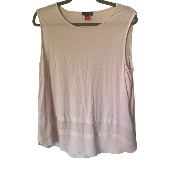 Vince Camuto Layered Pink Sleeveless Blouse - Picture 2 of 4